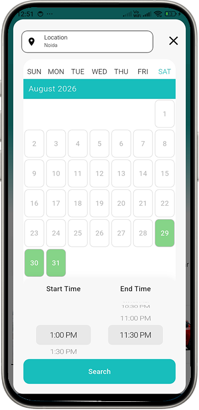 Booking Calendar Screen